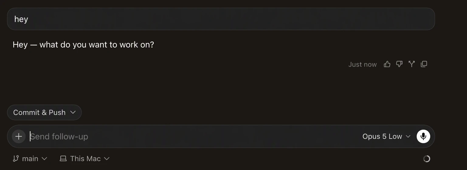A Cursor chat running on Opus 5 through Straitly